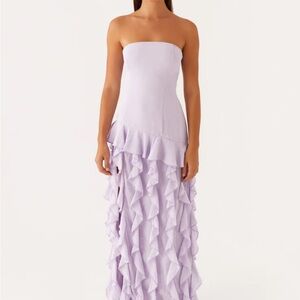 Peppermayo Strapless Lilac Ruffle Dress
